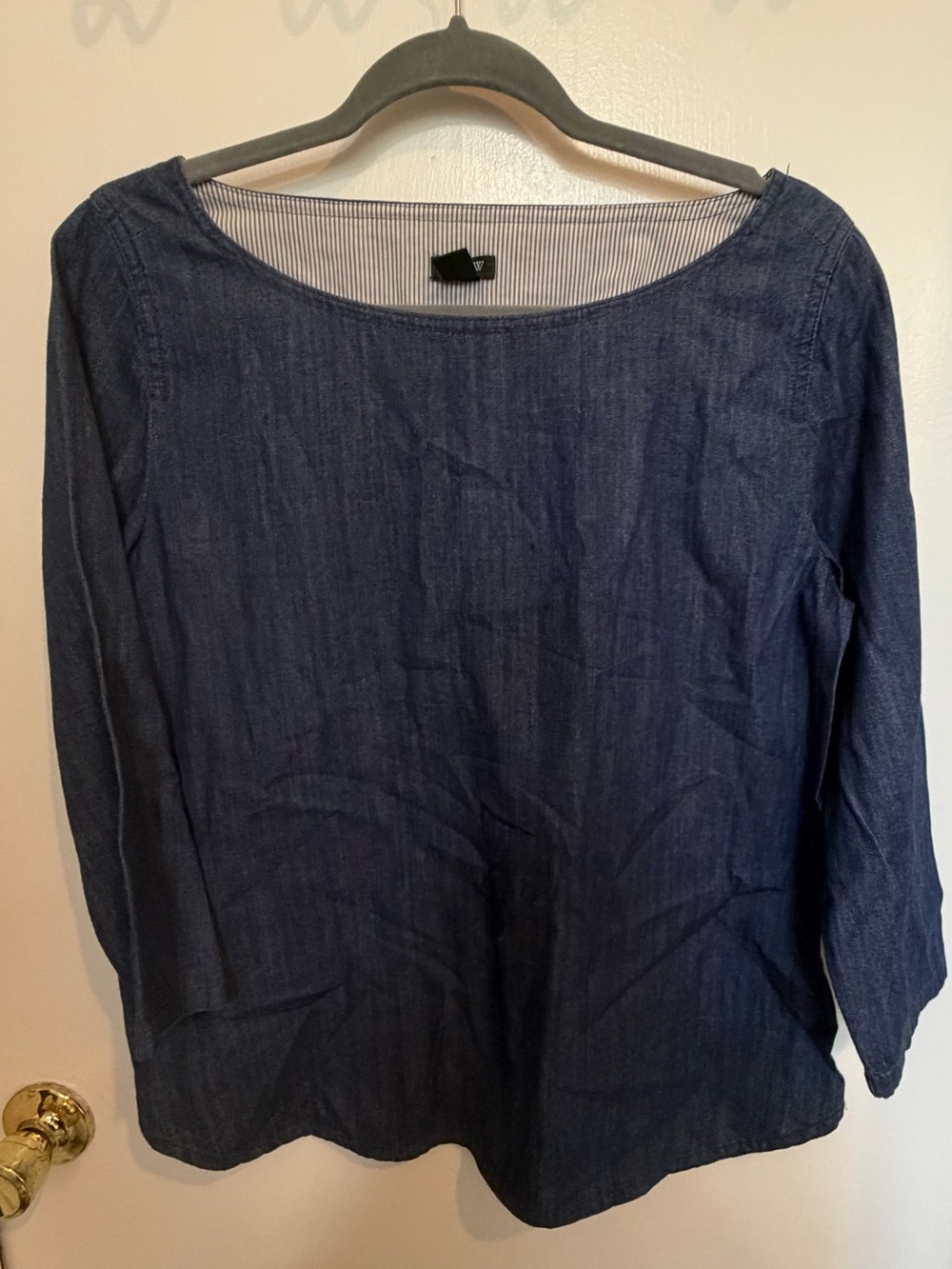 J. Crew Navy Boatneck Denim-Style Tunic